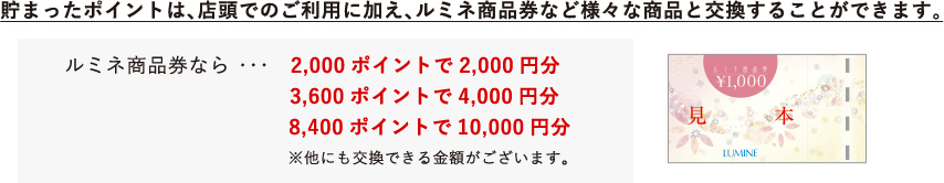 貯まったJRE POINTに合わせて、さまざまななプレセントに交換できます